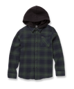 VOLCOM BOYS TONE STONE LONG SLEEVE HOODED - CEDAR GREEN