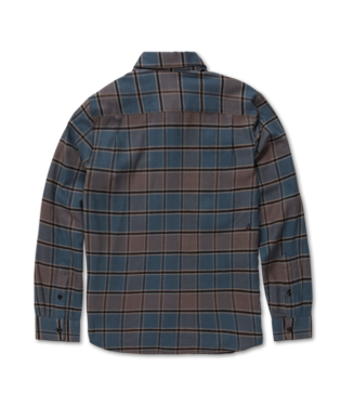 CHEMISE VOLCOM JUNIOR CADEN PLAID LONG SLEEVE - MARINA BLUE