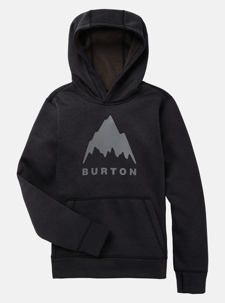 COTON OUATÉ BURTON JUNIOR OAK PULL OVER HOODIE - NOIR HEATHER
