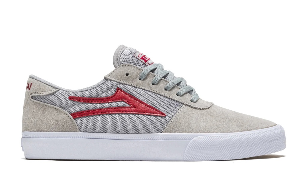 SOULIER LAKAI MANCHESTER - GRIS/ROUGE/SUEDE