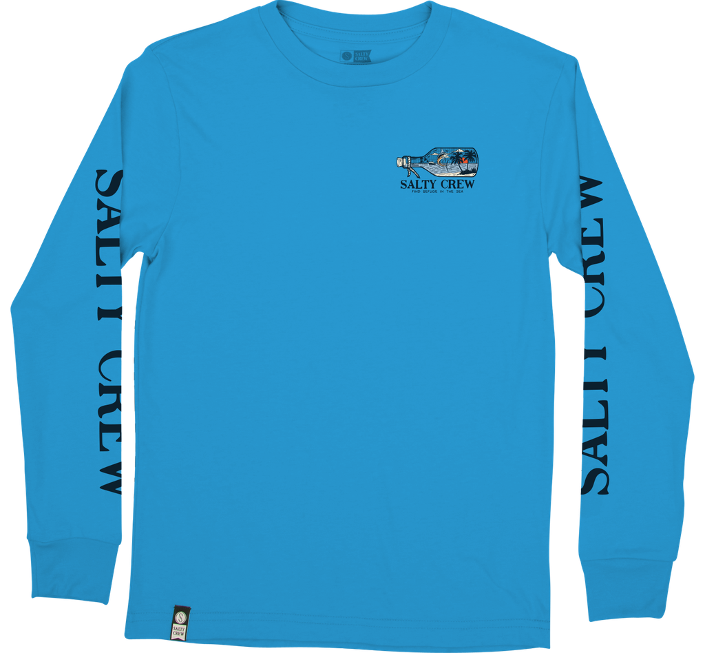 LONG SLEEVE SALTY CREW JUNIOR MESSAGE TEE - TURQUIOSE