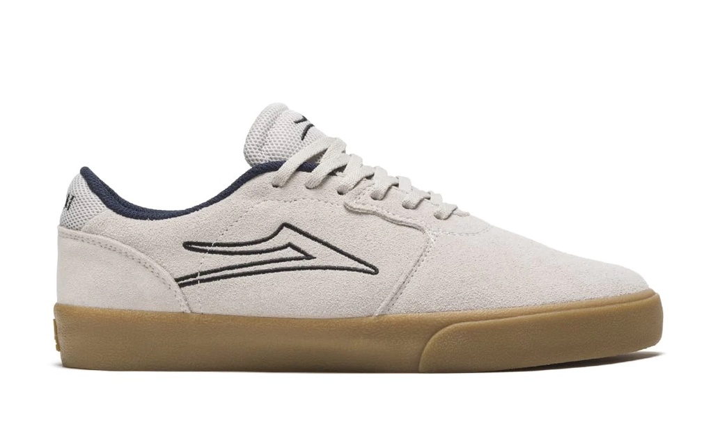 LAKAI CARDIFF SKATE SHOES - WHITE/GUM SUEDE