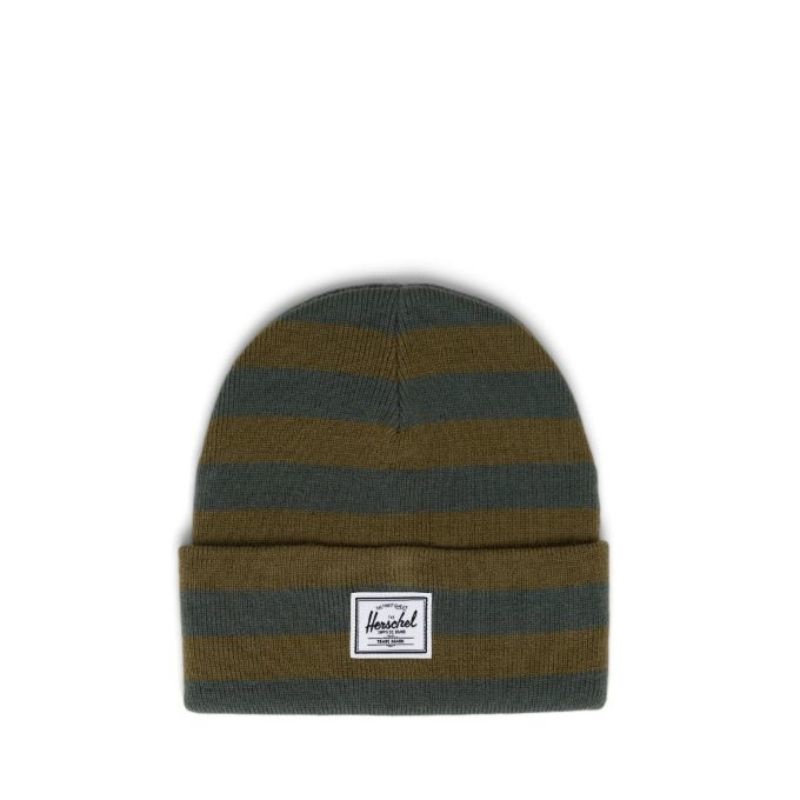 HERSCHEL ELMER BEANIE - MILITARY OLIVE/HEATHER LIGHT GREY