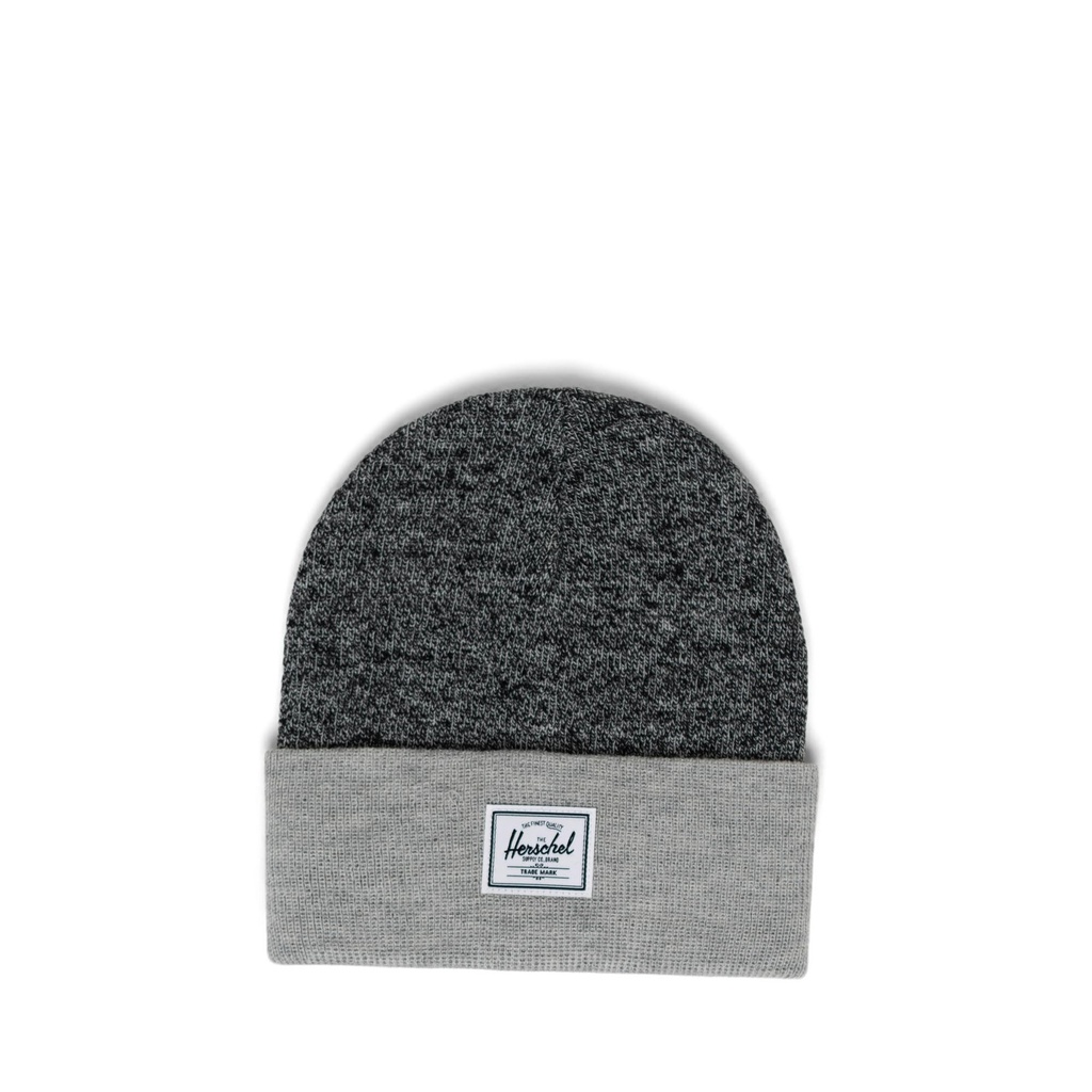 HERSCHEL ELMER BEANIE - BLACK/HEATHER LIGHT GREY
