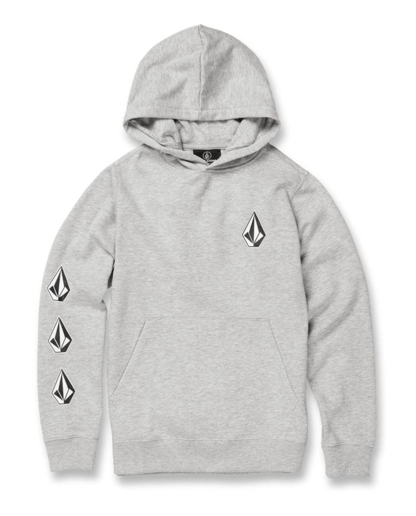 VOLCOM BOYS CONIC STONE  PULL OVER HOODIE - HEATHER GREY