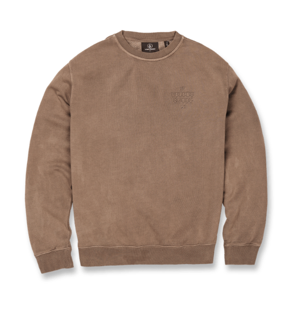 COTON OUATÉ VOLCOM COMPSTONE CREW FLEECE - MUD