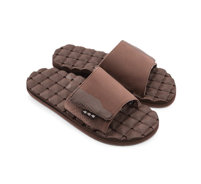 VOLCOM RECLINER SLIDE SANDALS - BROWN