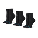 STANCE SOCKS WOMEN'S LOWRIDER QUARTER 3PK - BLACK