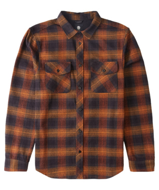 ELEMENT TACOMA FLANNEL LONG SLEEVE SHIRT - GOLD BROWN