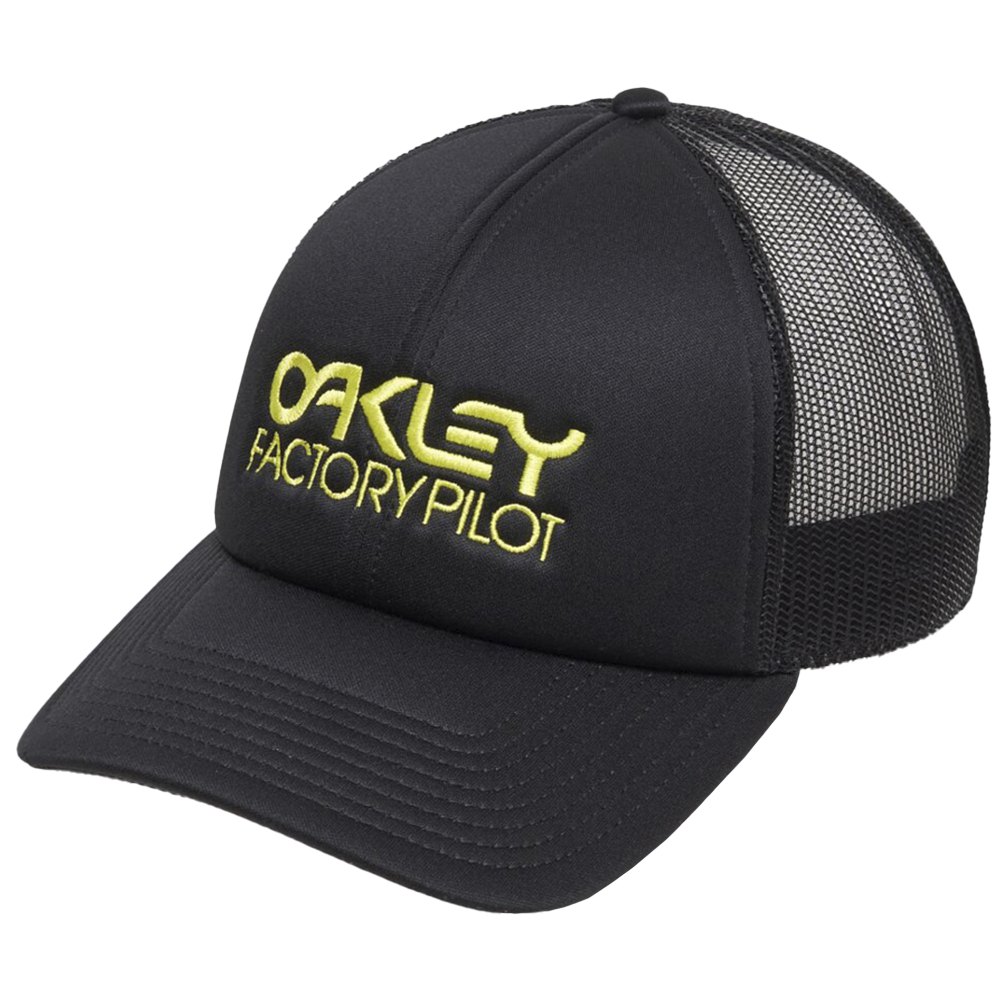 OAKLEY FACTORY PILOT TRUCKER HAT - BLACK/SULPHUR