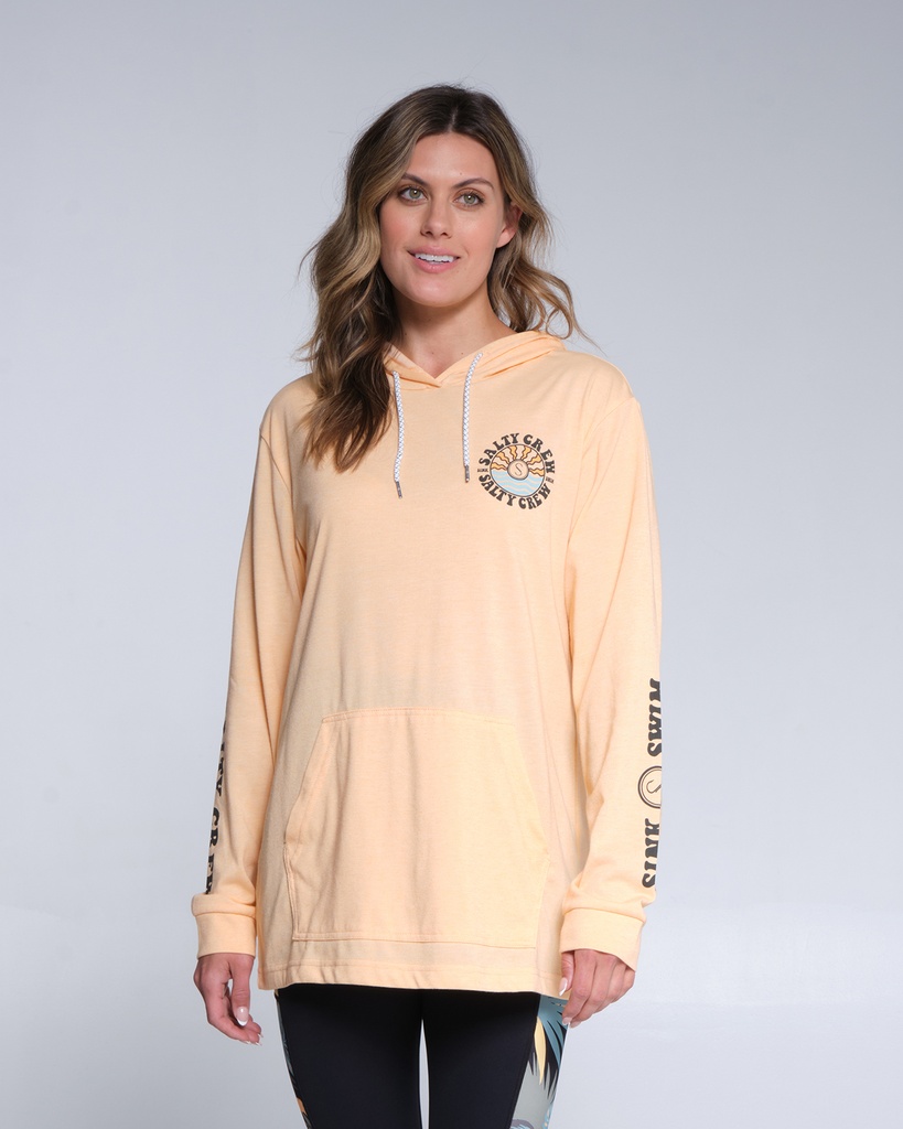 SALTY CREW WOMEN'S SUN WAVES MID WEIGHT HOODY - APRICOT