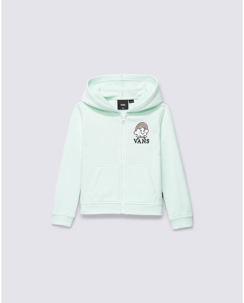 COTON OUATÉ VANS ENFANTS RAINBOW RIDER ZIP HOODIE - CLEARLY AQUA