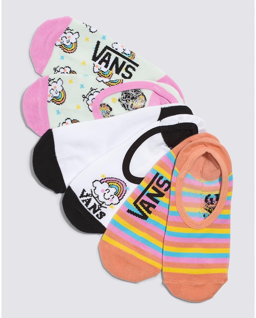 BAS VANS RAINBOW RIDER CANOODLE 3PK - BLANC/NOIR