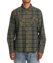 CHEMISE RVCA PANHANDLE LONG SLEEVE FLANNEL - WOOD