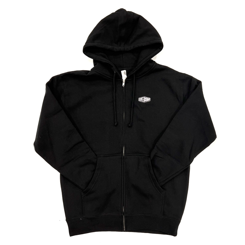 Hoody Zip 5-0 Cornerstore Embrodied - Black
