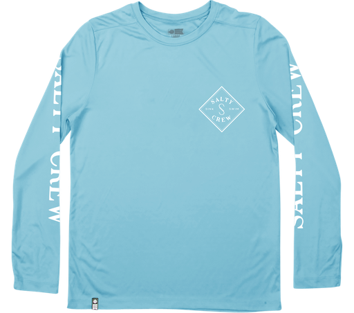 LONG SLEEVE SALTY CREW JUNIOR TIPPET SUNSHIRT - PACIFIC BLUE