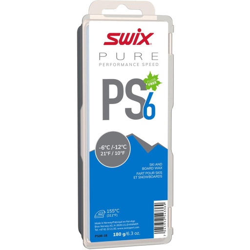 Cire Swix PS6 Blue -6°C/-12°C 180g 