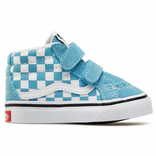 VANS SK8-MID REISSUE V SHOES TODDLER  - CHECKERBOARD DELPHINIUM BLUE/TRUE WHITE