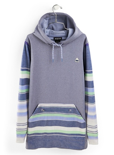 BURTON WOMEN HOODIE OAK LONG PULLOVER - FOLKSTONE GRAY HEATHER
