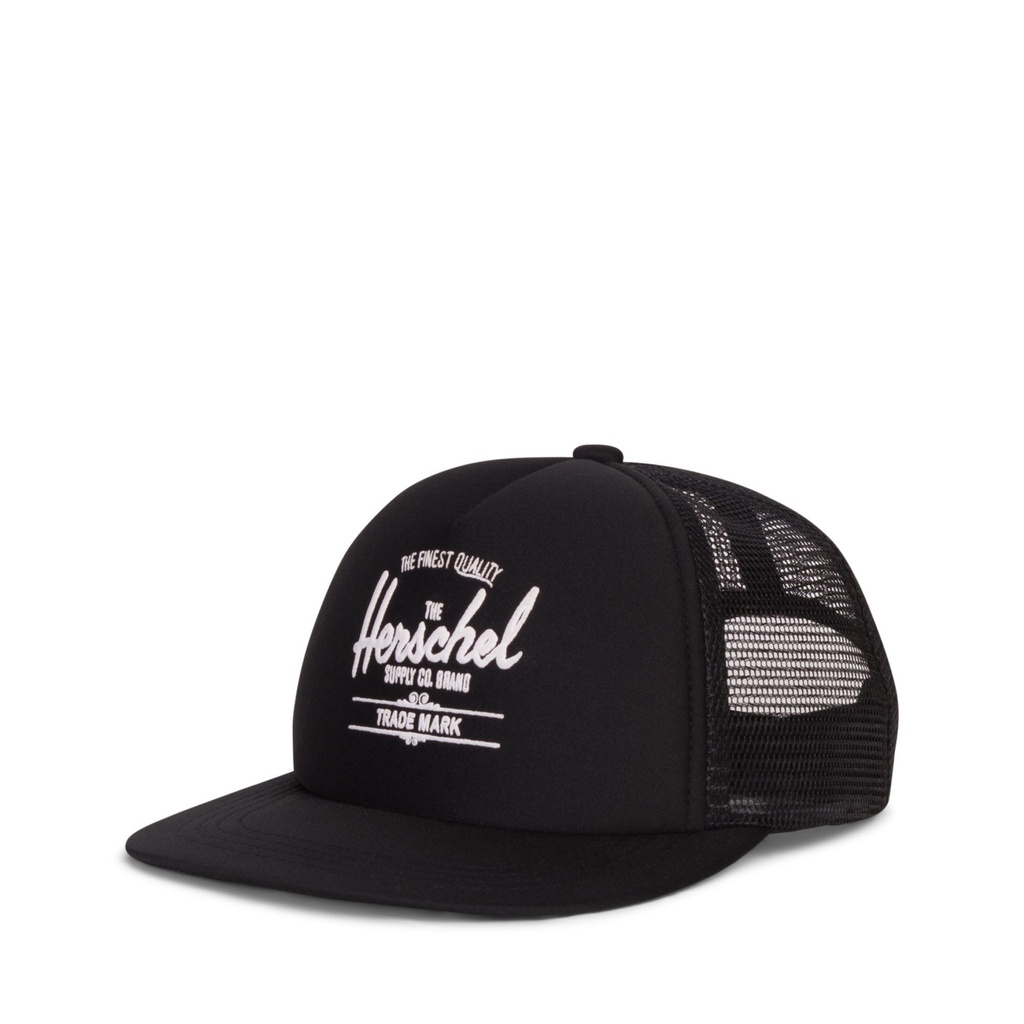 HERSCHEL WHALER MESH KIDS CLASSIC LOGO HAT - BLACK