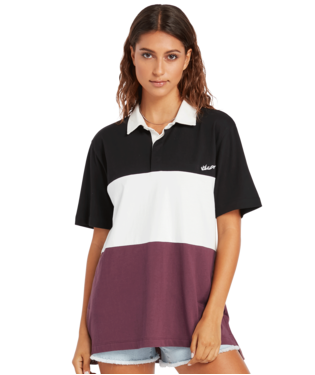 VOLCOM COCO HO POLO SHIRT - BLACK/WHITE