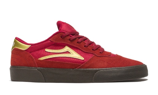 LAKAI CAMBRIDGE SKATE SHOES - RED/GUM/SUEDE
