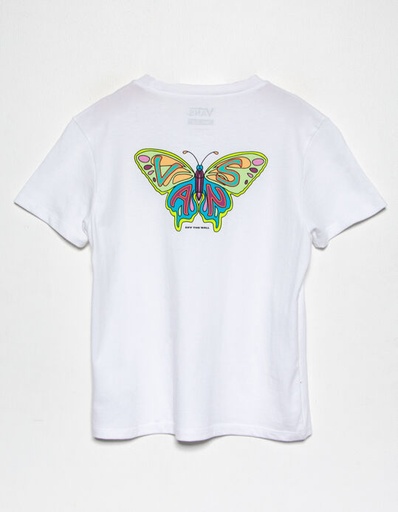 VANS GIRL FLY BUTTER CREW TEE - WHITE