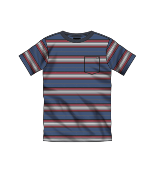 VANS BOYS MESA STRIPE SHORT SLEEVE TEE - TRUE NAVY