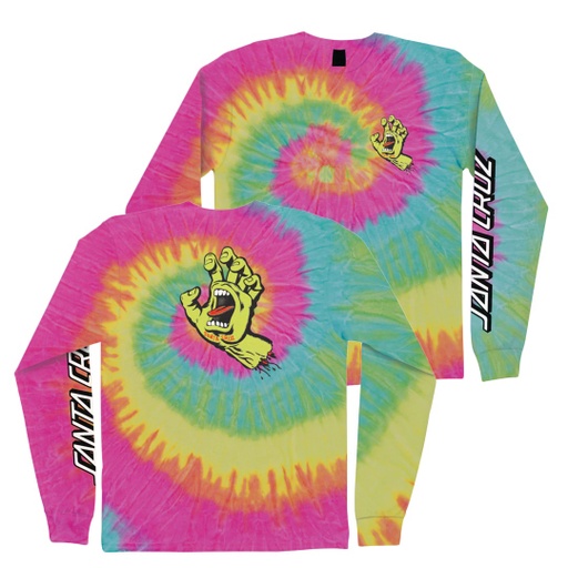 LONG SLEEVE T-SHIRT SANTA CRUZ SCREAMING HAND - MINTY RNBW/NEON