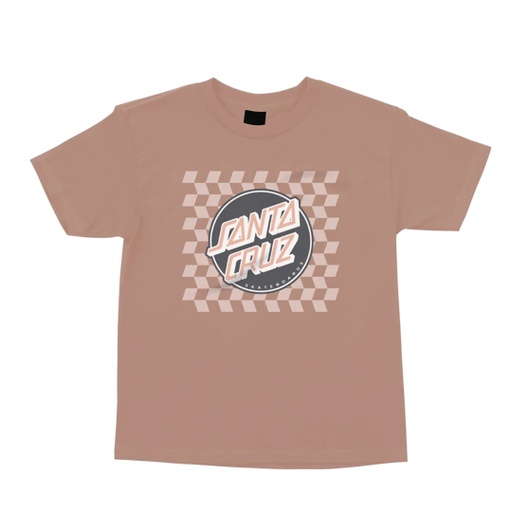 SANTA CRUZ GIRLS T-SHIRT OPTICAL CHECK FRONT - DESERT PINK