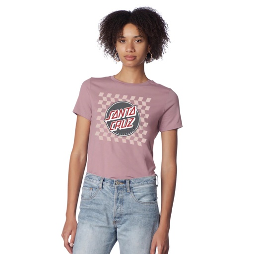 SANTA CRUZ CROP BOYFRIEND TEE WAVE DOT FOR WOMEN - ORCHID