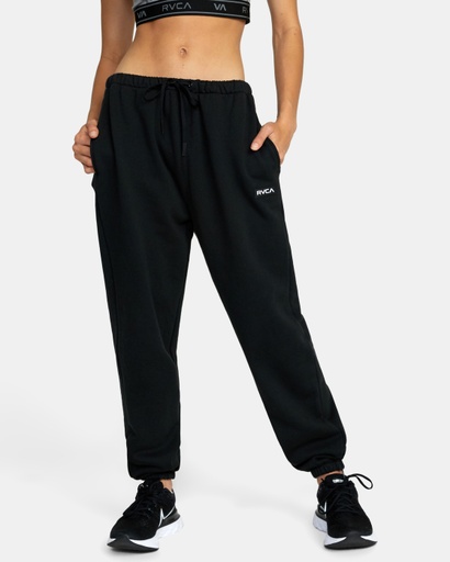 PANTALON RVCA ESSENTIAL JOGGER SWEATPANTS POUR FEMME - NOIR