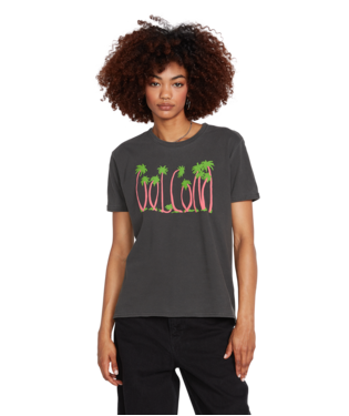 VOLCOM WOMEN'S TRULY RINGER TEE - BLACK
