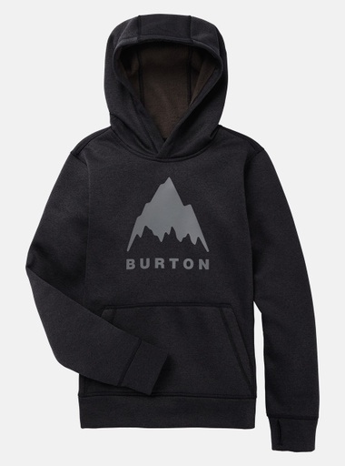 COTON OUATÉ BURTON JUNIOR OAK PULL OVER HOODIE - NOIR HEATHER