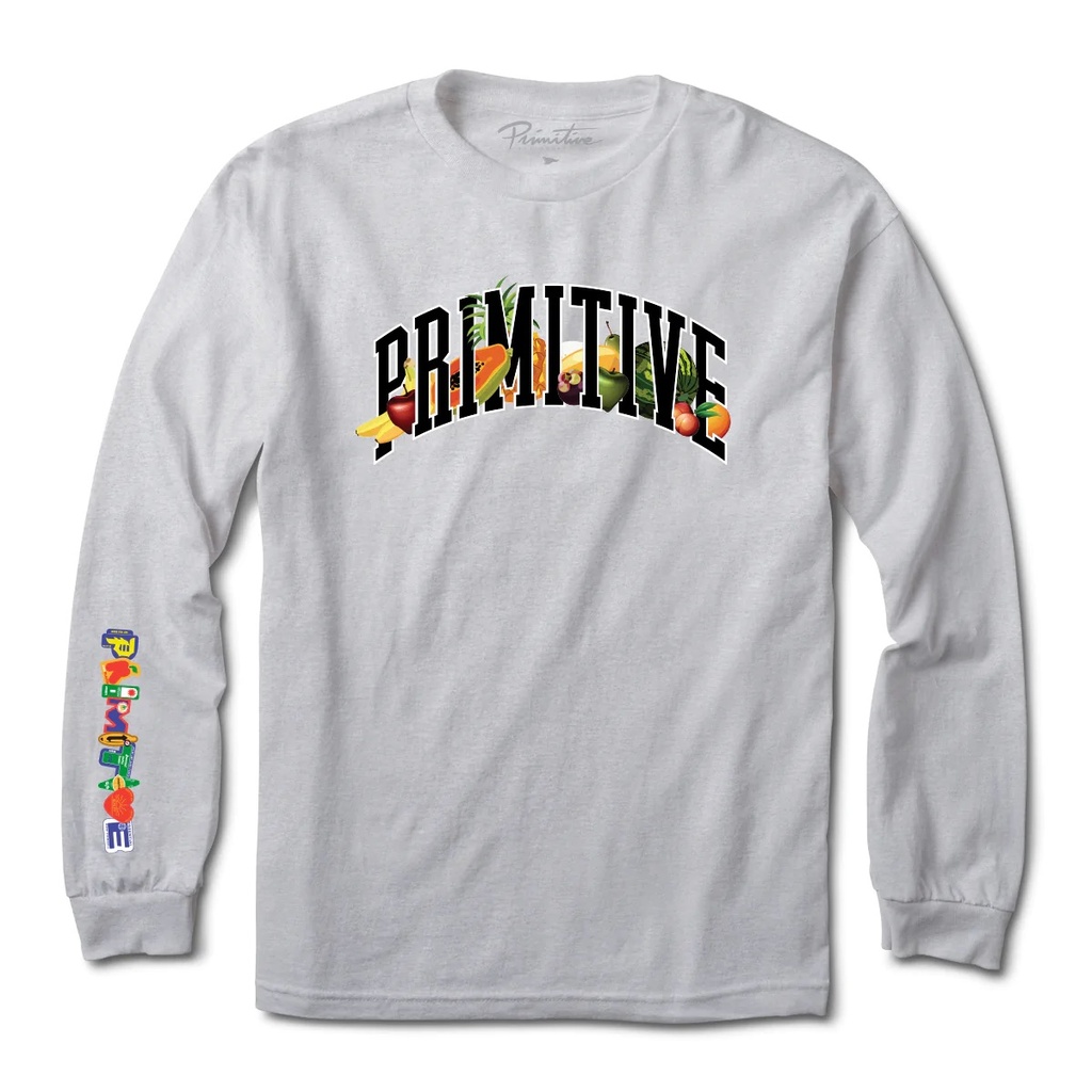 LONG SLEEVE T-SHIRT PRIMITIVE VITAMINS TEE - ASH HEATHER