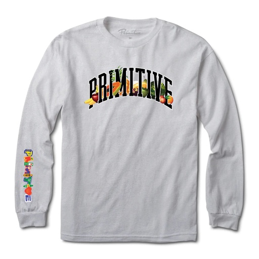 LONG SLEEVE T-SHIRT PRIMITIVE VITAMINS TEE - ASH HEATHER