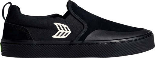 CARIUMA SLIP ON SKATE PRO SHOES - ALL BLACK SUEDE/CANVAS IVORY