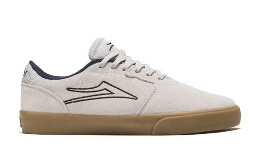 LAKAI CARDIFF SKATE SHOES - WHITE/GUM SUEDE
