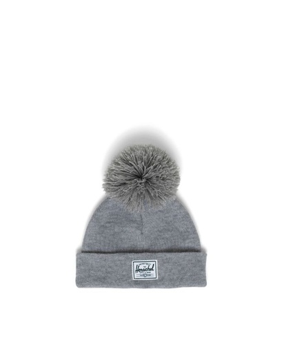 HERSCHEL BEANIE POM BABY 6-18 MONTHS - HEATHER LIGHT GREY