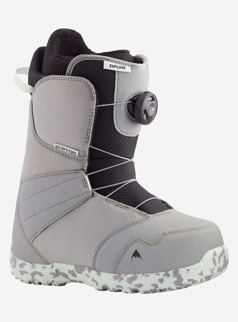 BURTON KIDS ZIPLINE SNOWBOARD BOOTS BOA - GRAY/NEO MINT
