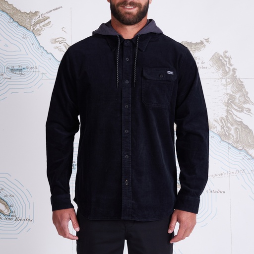 SALTY CREW FINBACK CORD HOOD - NOIR