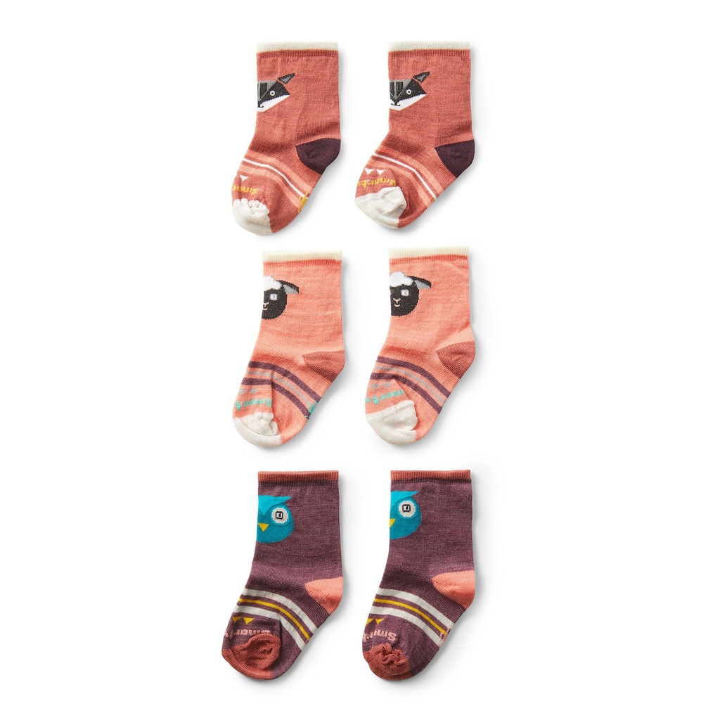 SMARTWOOL TODDLERS' TRIO SOCKS - MOONBEAM