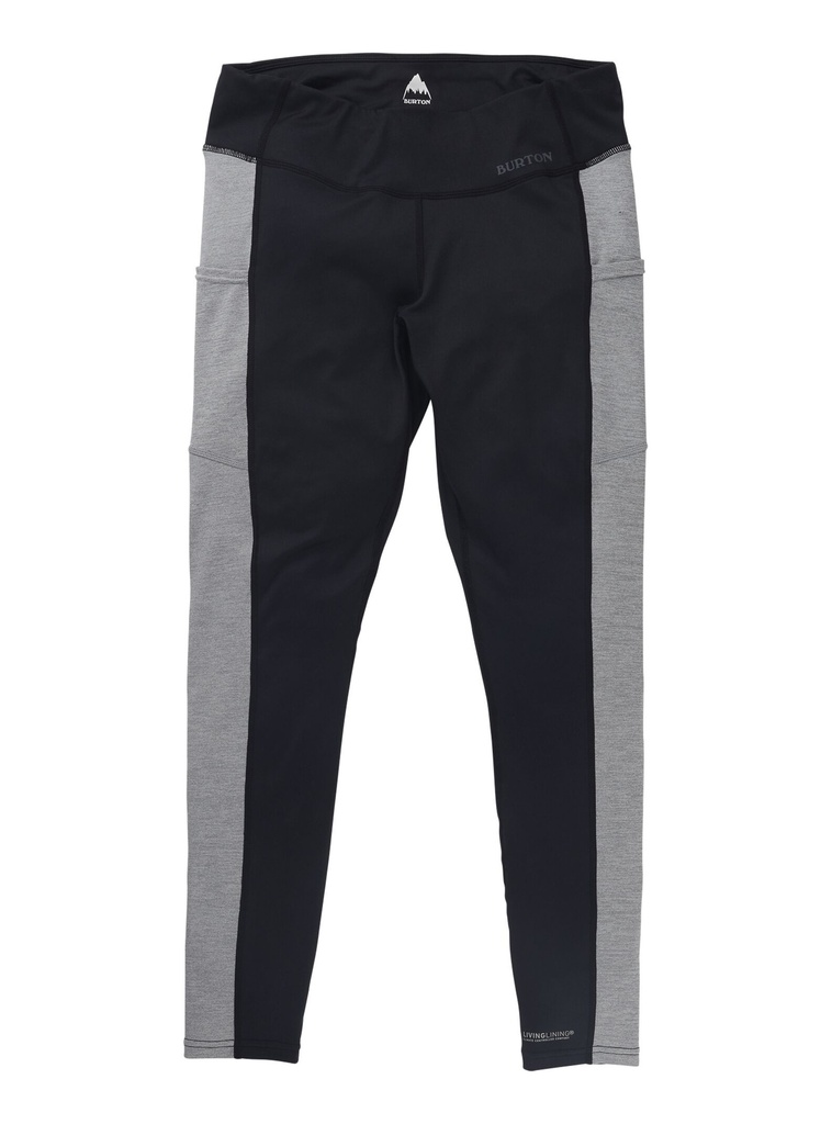 BURTON WOMEN'S MIDWEIGHT X BASE LAYER - TRUE BLACK/HEATHER GREY