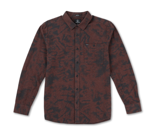CHEMISE VOLCOM TIE DYE FLANNEL LONG SLEEVE - MAHOGANY