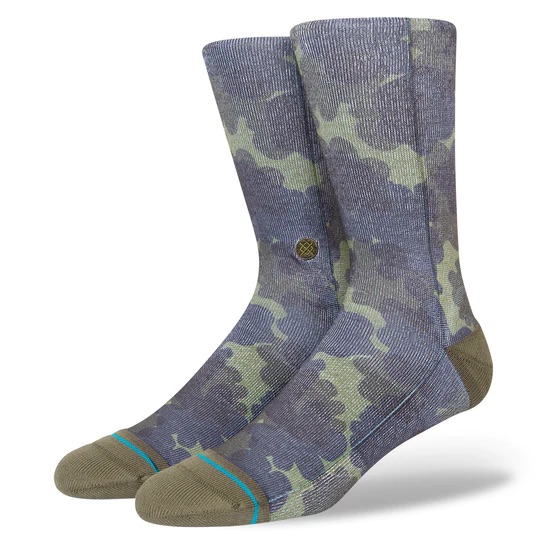 STANCE SOCKS CREW MID CUSHION HYDRANGEA - DARK GREEN