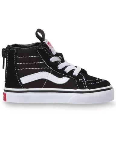 VANS TODDLER SK8-HI ZIP SHOES - BLACK/WHITE