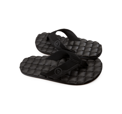 VOLCOM RECLINER SANDALS - BLACK DESTRUCTO