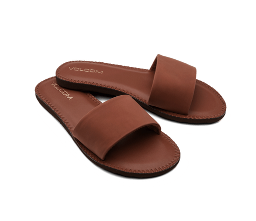VOLCOM WOMEN'S SANDALS SIMPLE SLIDE - DARK CLAY