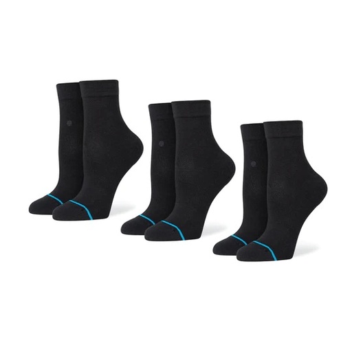 BAS STANCE LOWRIDER QUARTER 3PK POUR FEMME - NOIR