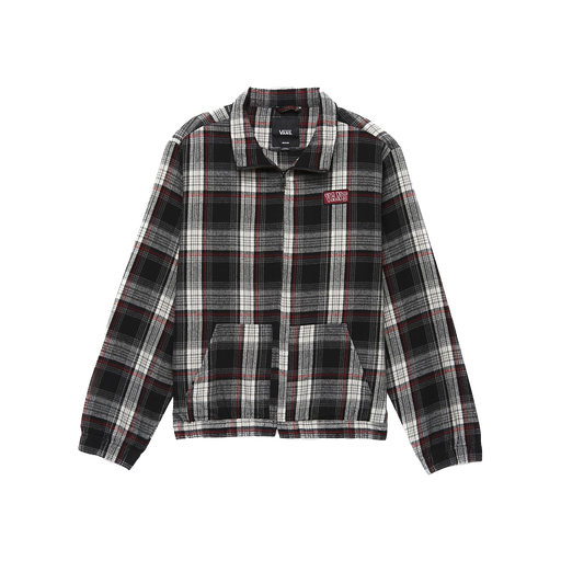 VANS COYLE CROPPED PLAID BOMBER JACKET - OATMEAL/BLACK
